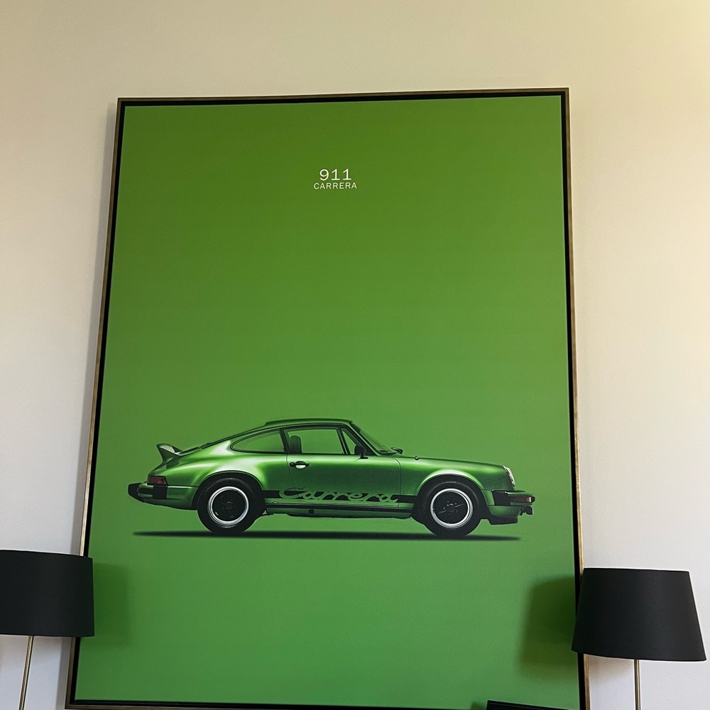 Porsche canvas print with frame 46.5 x 61.5.
